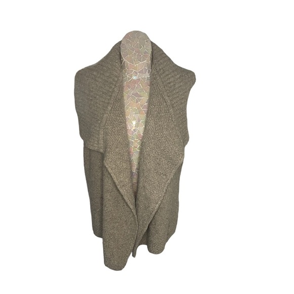 ANN Taylor LOFT Longline Collared Sweater Vest Gray Wool Alpaca Small - Picture 6 of 9